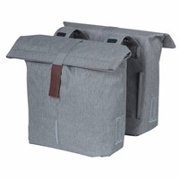 GepäCkträGertasche Doppel Basil City Hellgrau 28-32L Mit Klettverschlussbefest