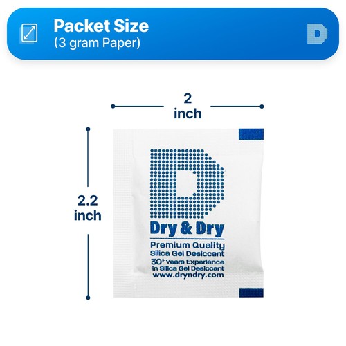 3 Gramm Silica Gel Luftentfeuchter Pakete zur Feuchtigkeitskontrolle und zum Schutz - Bild 6 von 9