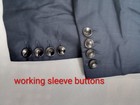 52 Men's Blazer Blue French Crown Navy Blue Silk Blend dble back vent Lgth35" — photo 6