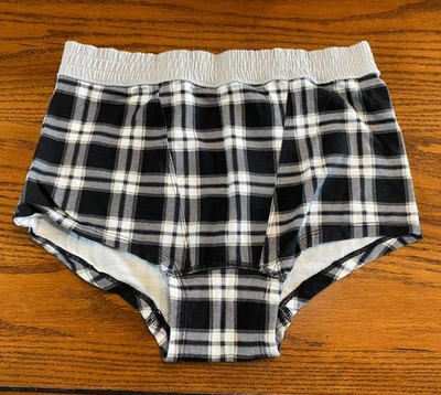 Colsie Women's Boxer Black/White Plaid Size Medium