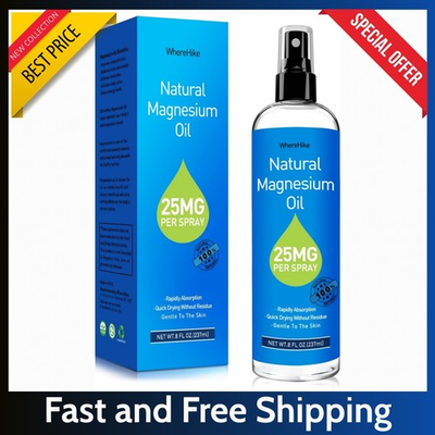 #ad #ad 100% Pure Magnesium Oil Spray 8 fl oz Quick Absorbing Muscle amp; Joint Relief .. $11.99