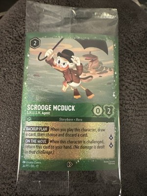 Lorcana SCROOGE MCDUCK S.H.U.S.H. AGENT Glimmer Foil Promo Factory Sealed
