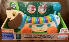 LeapFrog Wooden Musical AlphaPup Blue Pull Toy - Nice