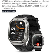 KOSPET TANK M3 Smart Watch Men Smart Watches 480mAh 5ATM Waterproof