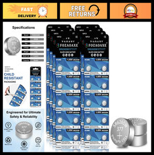 80 Pack SR626SW Watch Batteries - Long-Lasting Silver Oxide LR626 AG4 376 Coin C