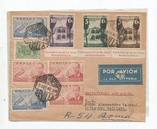ESPAÑA CARTA CON FRANQUEO LOCALES HUEVAR MUY INTERESANTE
