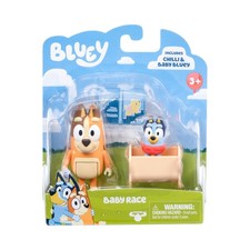 Bluey Baby Race Toy Figurines Pack of 2, Articulated Character Toys with Chil...