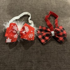 Christmas Baby Headbands Bows Toddler Girls Holiday Hair Accessories Set of 2