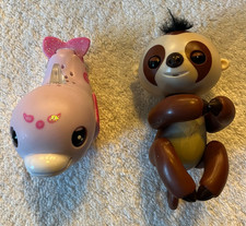 WowWee Fingerlings Lot of 2 - Baby Sloth and Baby Dolphin - Tested and Works