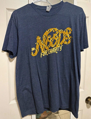 Next Level Apparel Men's Blue Charity Graphic T-Shirt Crew Neck Short Sleeve M