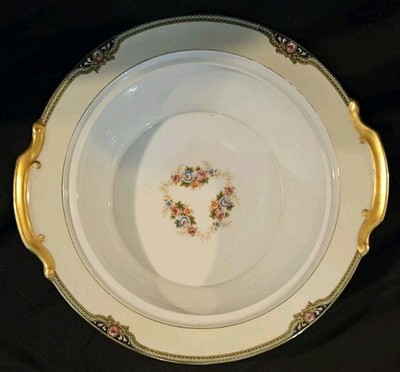 Antique Noritake M Morimura Floreal Pattern Round Serving Bowl #76839(1914-1940)