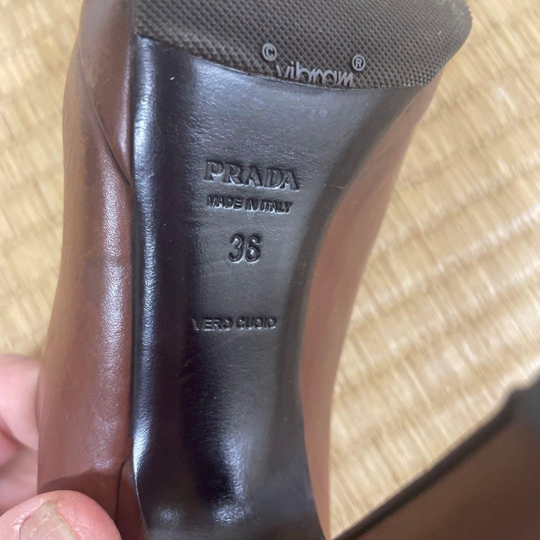 PRADA Women's Pumps High Heels Size:36/JP:23 Brown From Japan 135130K Authentic thumbnail 7