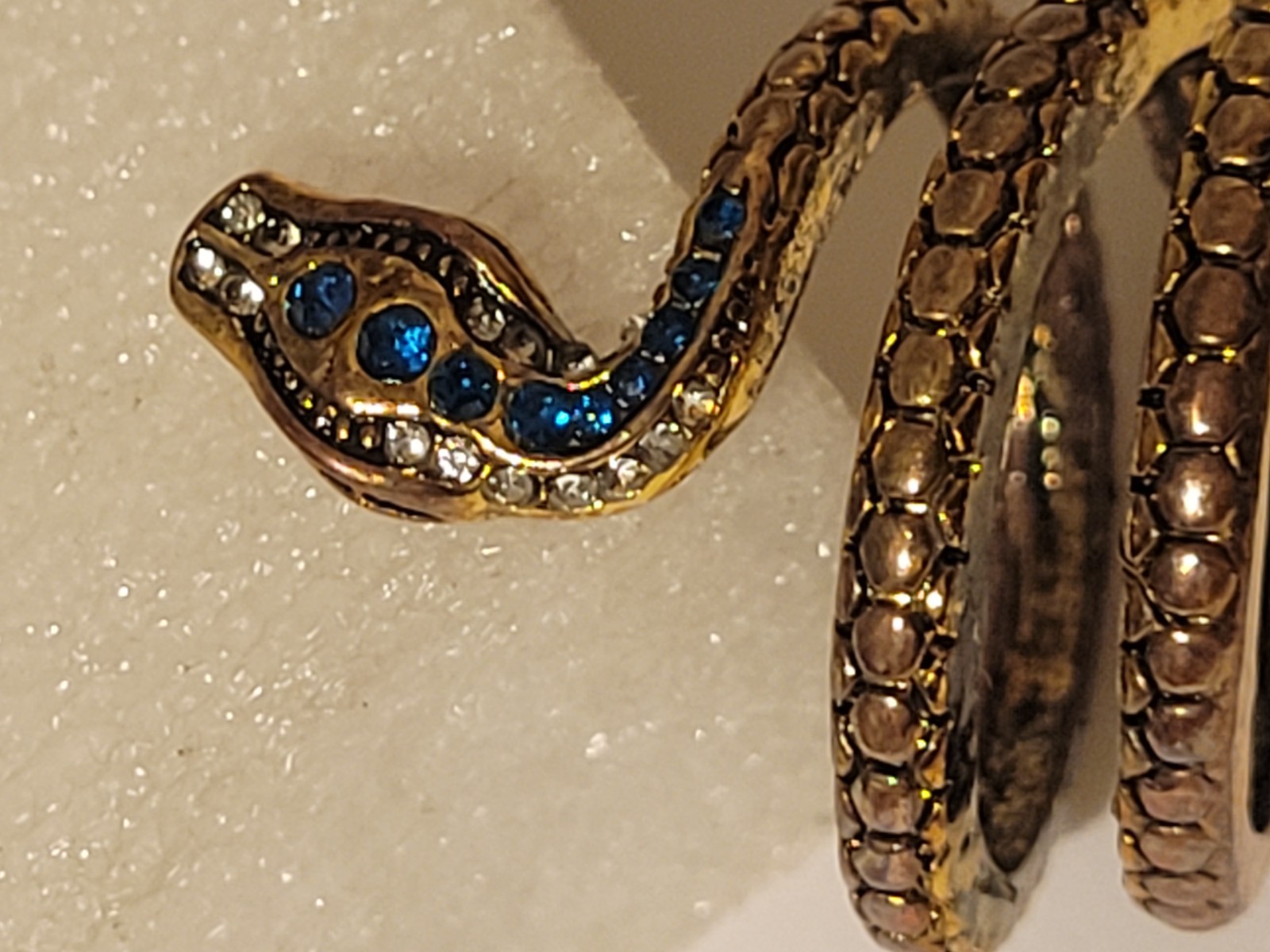 Blue Spotted Snake / Python Ring Size 7.5 - image 3