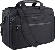 Laptop Bag Expandable Briefcase Messenger Bag 17.3 Inch Black  Water-Repellent,