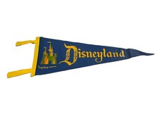 Vintage 24&rdquo; Blue Felt DISNEYLAND PENNANT Walt Disney Productions Magic Kingdom