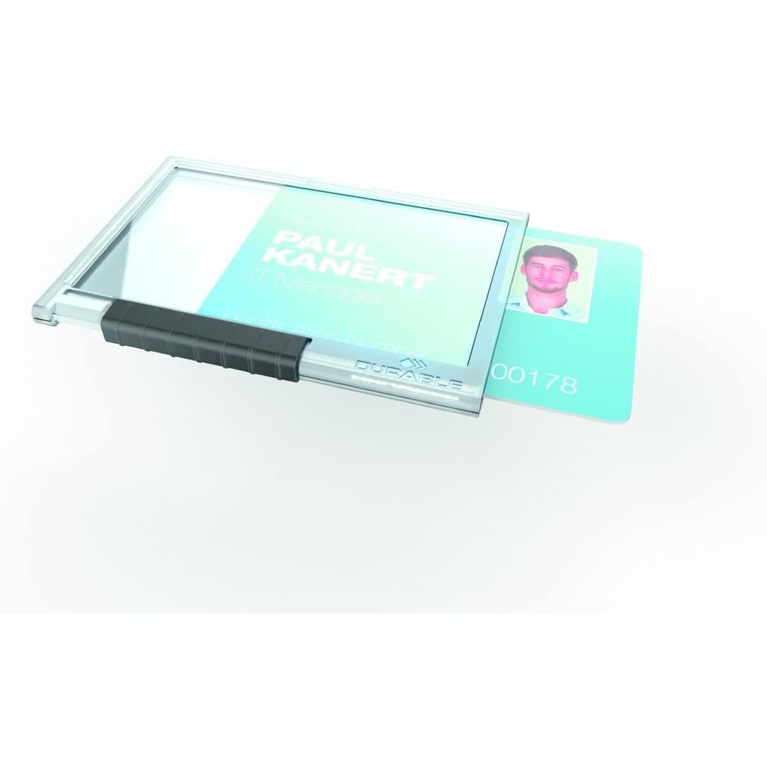 Porte-badge DURABLE transparent PUSHBOX TRIO pour carte d'accès RFID - 2