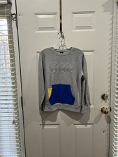 Boys Jordan Sweatshirt Size M 10/12 Gray Blue Yellow Long Sleeve Crew Neck
