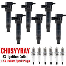6 Ignition Coil  Iridium Spark Plug Fits For Hyundai Santa Fe Kia Sorento UF546