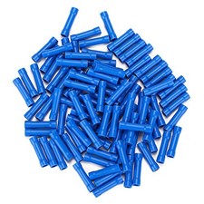 100 PCS Blue Cable Butt Connectors Insulated Crimp Terminal 1614 AWG