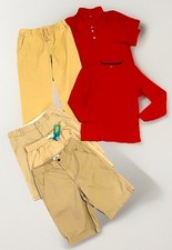 7 School Uniforms Boys Pants Shorts Polo Shirt Long Sleeve Size 10 12 14 Lot