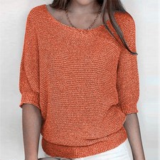 Women's Batwing Sleeves Jumper Baggy Knitted Tops Shirts Pullover PLUS SIZE 8-26