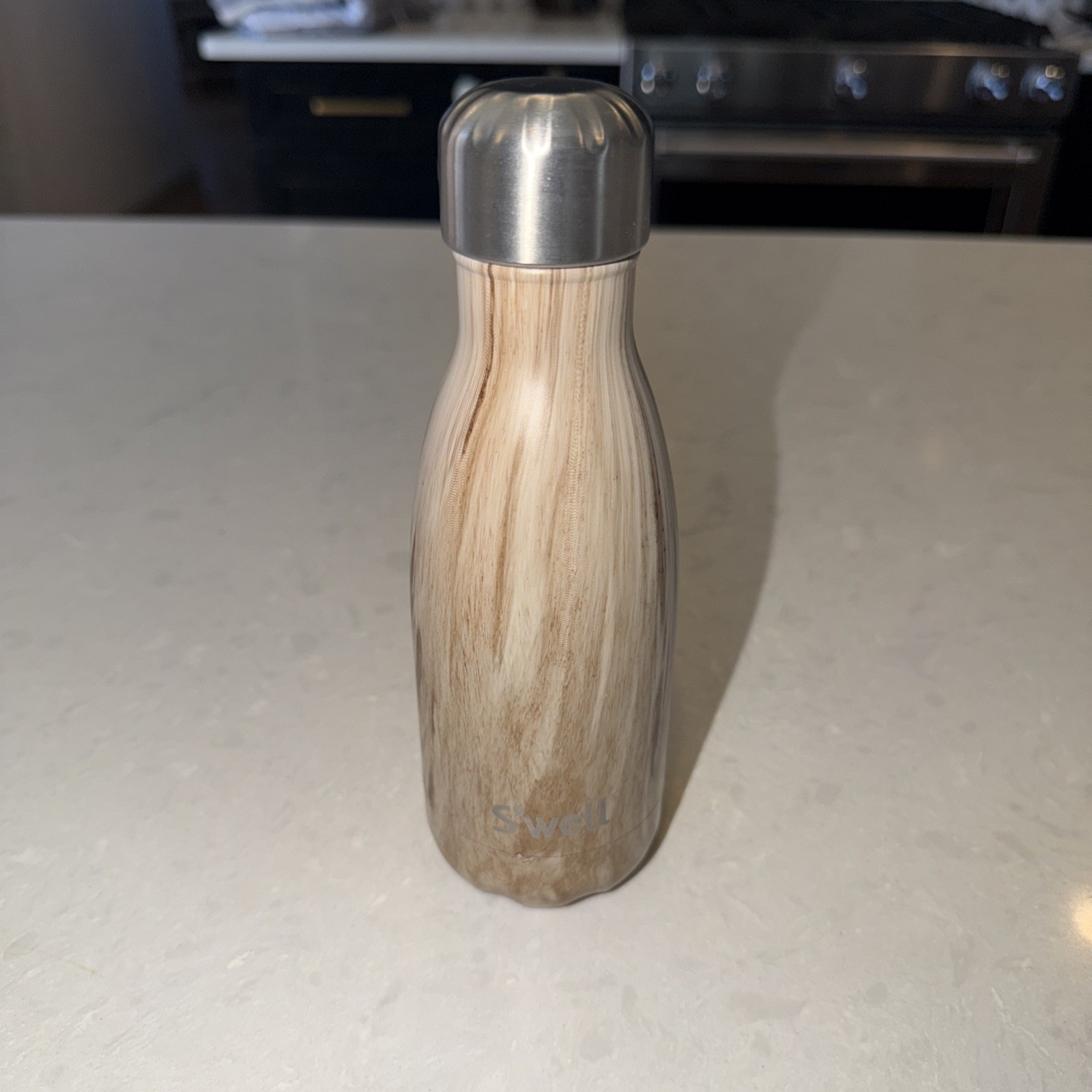 Swell Light Teakwood Insulated Water Bottle Stainless Steel 9 OZ