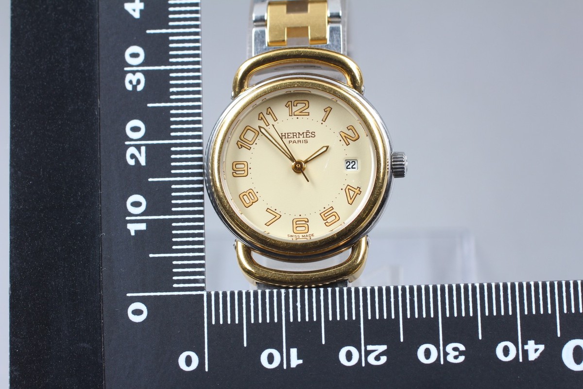 HERMES レディース　プルマンPU.2.240 Vintage [Exc+4] Hermes Pullman PU2.240 Ivory Dial 24mm Date