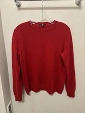 Uniqlo Women's Size XL 100% Cashmere Crew Neck Sweater Red Long Sleeve