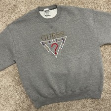 Vintage Guess Georges Marciano Sweatshirt Size XL Made In USA Gray Embroidered