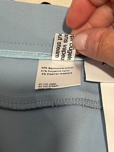 Akris Punto Damen Baumwollmischung gerades Bein Hose Kornblumenblau Größe 6 - Bild 8 von 8