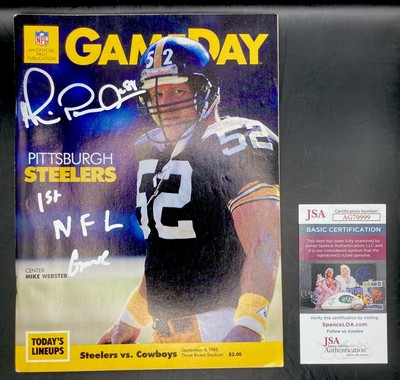 Michael Irvin Signed NFL Debut Program JSA COA Dallas Cowboys Rookie RC Football