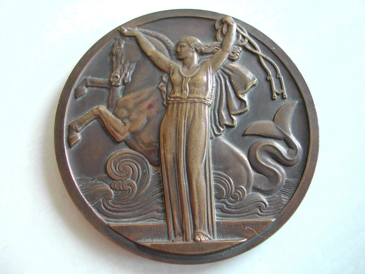 Médaille Robert Delandre – Art Déco – Ailes Françaises Aviation – Montélimar – Bronze