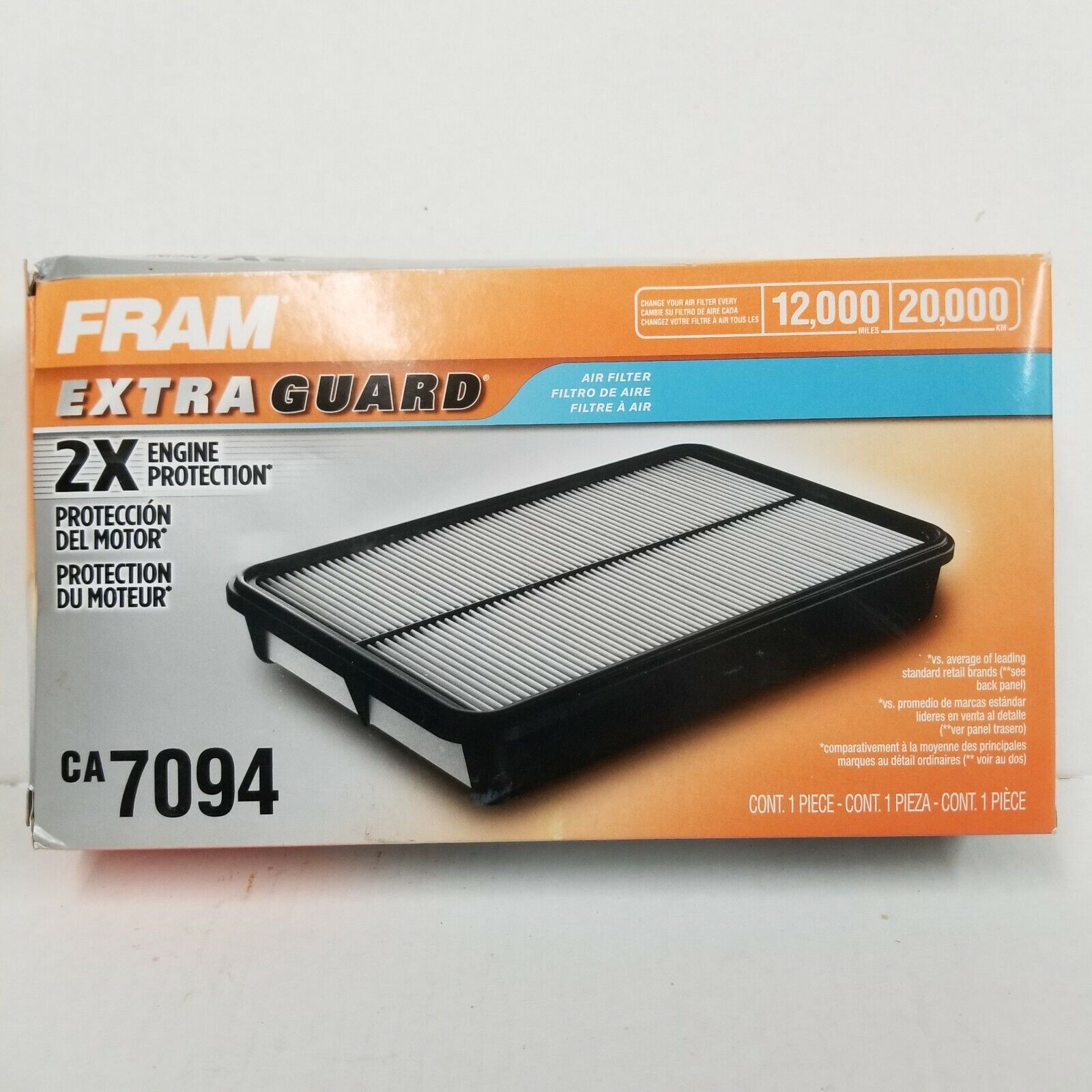 Fram CA7094 Extra Guard 2X Engine Protection Air Filter *Box shows shelf wear