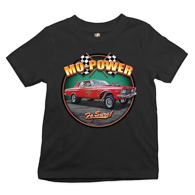 Mo-Power Fo Sure! Youth T-shirt American Muscle Car Racing Route 66 Kids