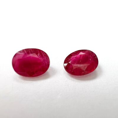 .85CTW Pair of Natural Oval Loose Ruby 5x4x2mmEarth mined Gemstone