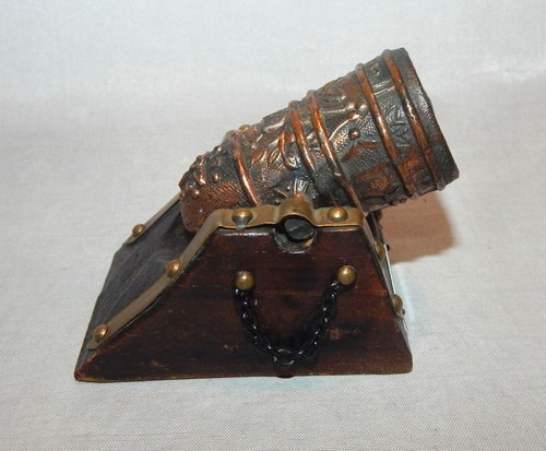Vintage Mortero Plaza Siglo SVI Mini Cannon Wood and Metal - Picture 2 of 8