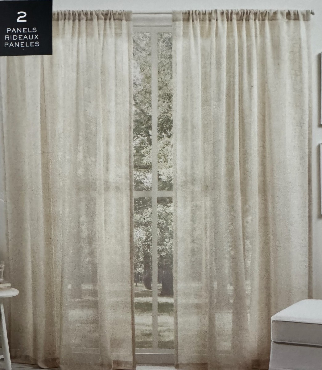 New Ralph Lauren Window Curtains 2 Panels Beige 54 x 84 Boucle 15