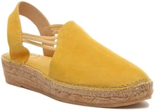 Toni Pons Nuria Low Wedge Elastic Espadrille Womens Sandals In Yellow US 6 - 11