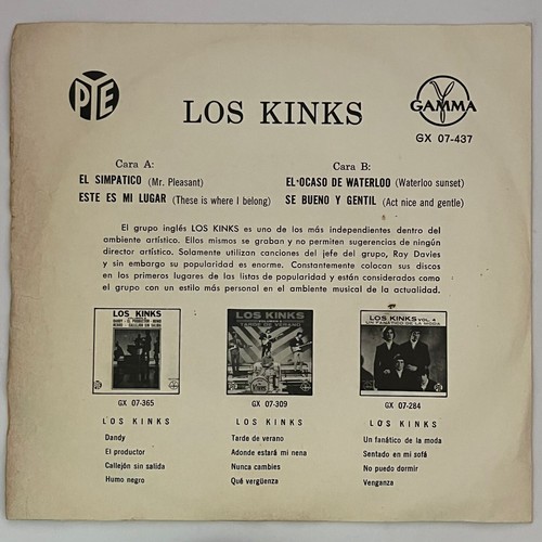 LOS KINKS - EL SIMPATICO - RARE MEXICAN 7" EP PS, MOD - Picture 2 of 4
