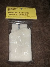 Vintage 1992 Dollspart Diamond Pattern Mesh Stockings for Dolls White New