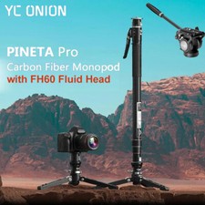 YC Onion MQP162 Pineta Pro Carbon Fiber Monopod with Pedal Base FH60 Fluid Head