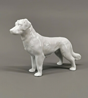 9924162-d Wagner&Apel Porcelain Figure Dog Golden Retriever weiß14, 2x8 11/16in
