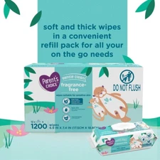Parents Choice Fragrance-Free Baby Wipes, 1200 Count (Select for More Options)