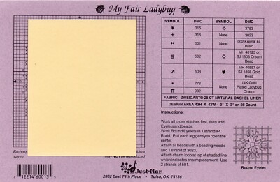 JUST NAN ''MY FAIR LADYBUG'' KREUZSTICHKARTE - JNPC02 (1996)