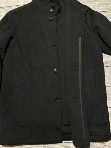 Men's Hugo Boss Wool/Cashmere Overcoat with Zip-Up Knit Collar. Size 52 - Picture 6 of 14