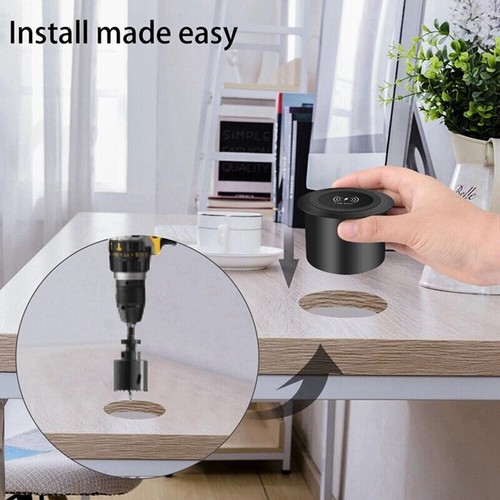 30W Wireless Charger Embedded Desktop Fast Wireless Charging Base Dual USB Port - Picture 9 of 15