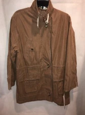 NWT CS Signature Women's Brown Anorak Jacket Toggle Buttons Size Small