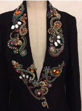 Nwt Lanvin River 2016 Black Brocade Embellished Rhinestones Sz 38/6jacket $8095.