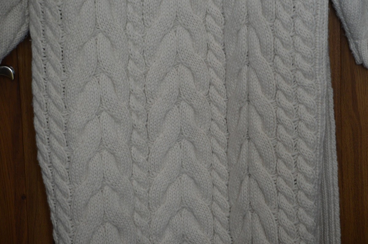 ZARA CREAM WHITE LONG CABLE KNIT COAT LIMITED EDITION 3653 ZARA CREAM WHITE LONG CABLE KNIT COAT LIMITED EDITION 3653