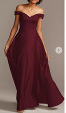 David's Bridal Fall Wine Bridesmaid Dress NWT Size 6 F20134